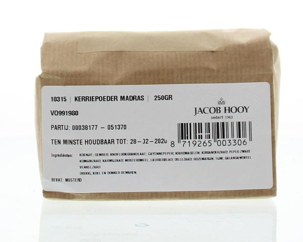 Jacob Hooy Kerriepoeder Madras (250 Gram)