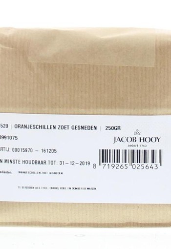 Jacob Hooy Oranjeschillen zoet gesneden (250 Gram)