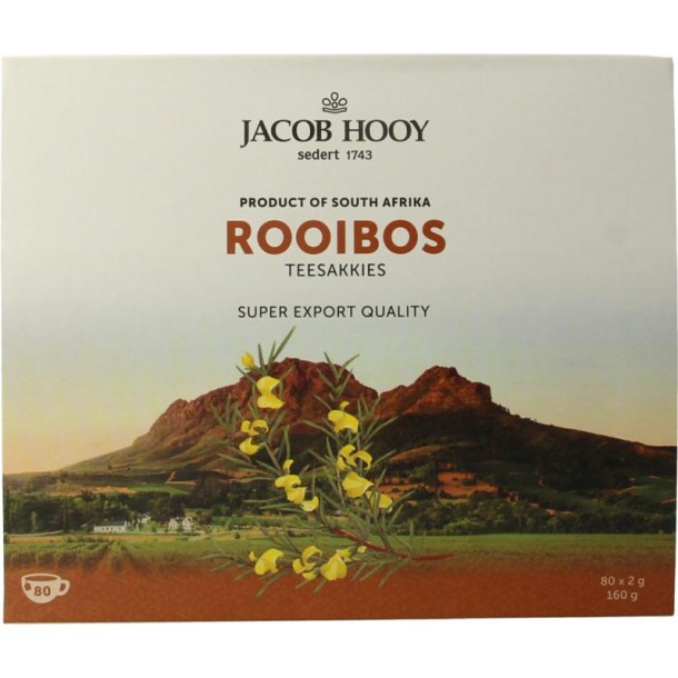 Jacob Hooy Rooibosthee sakkies (80 Zakjes)