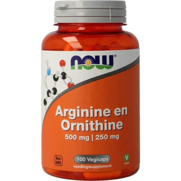 NOW Arginine & Ornithine 500/250 mg (100 Vegetarische capsules)