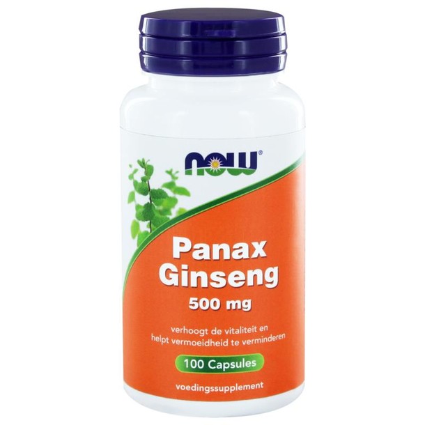 NOW Panax ginseng 500mg (100 Vegetarische capsules)