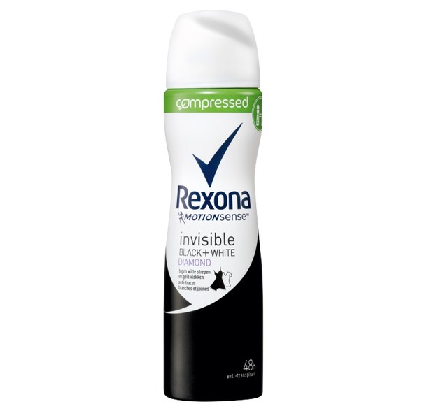 Rexona Invisible Black + White Diamond Aerosol Anti-transpirant Compressed voor vrouwen 75ml