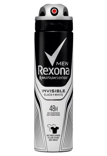 Rexona Invisible Black + White Aerosol Anti-transpirant voor mannen 150ml