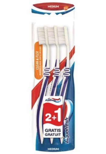Aquafresh Tandenborstel Clean Flex Medium 3st