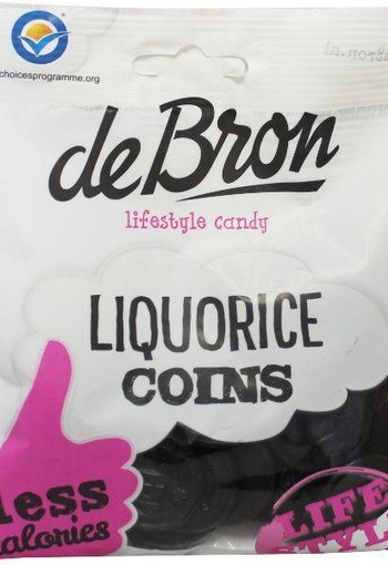 De Bron Muntendrop/liquorice coins suikervrij (100 Gram)