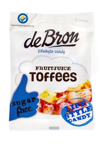 De Bron Fruit toffee suikervrij (90 Gram)