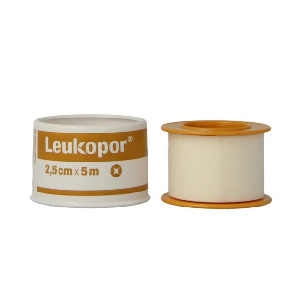 Leukopor Hechtpleister 5m x 2.50cm (1 Stuks)