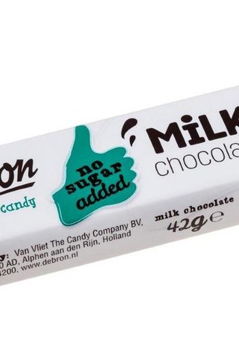De Bron Chocolade melk reep suikervrij (42 Gram)