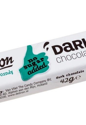 De Bron Chocolade puur reep suikervrij (42 Gram)