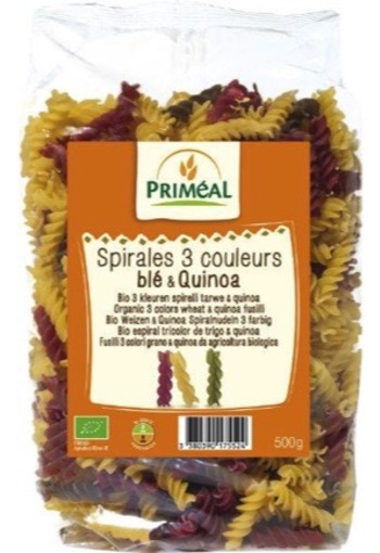 Primeal Organic Fusilli 3 Kleur Tarwe Quinoa 500g