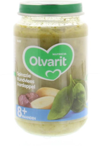 Olvarit Spinazie Rundvlees Aardappel 8m08 200g