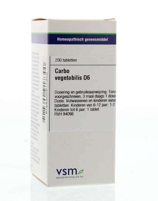 VSM Carbo vegetabilis D6 (200 Tabletten)