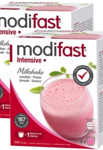 Modifast Intensive Milkshake Aardbei Duo 2x 9st