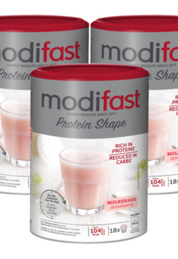 Modifast Protein Shape Milkshake Aardbei Trio 3x 540gr