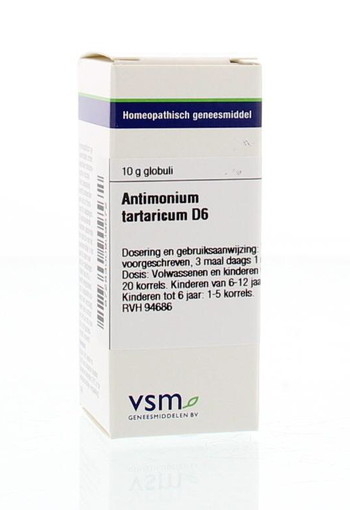 VSM Antimonium tartaricum D6 (10 Gram)