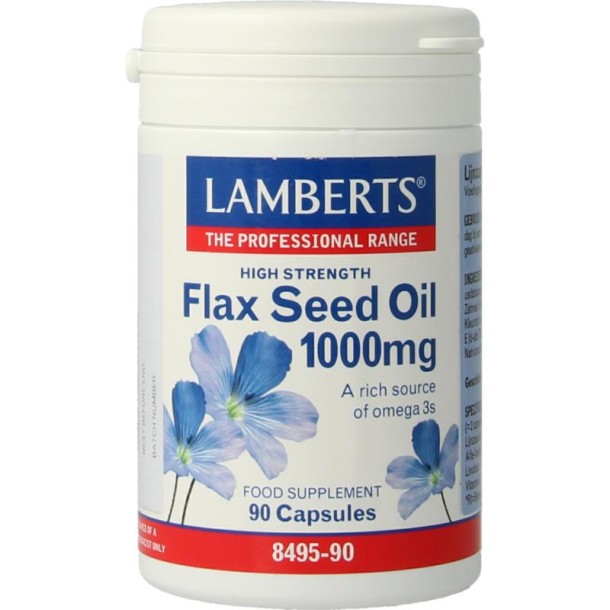 Lamberts Lijnzaadolie (flaxseed oil) 1000mg (90 Vegetarische capsules)