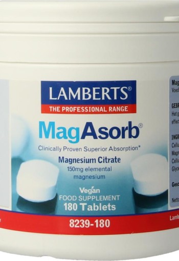 Lamberts MagAsorb (magnesium citraat) 150mg (180 Tabletten)