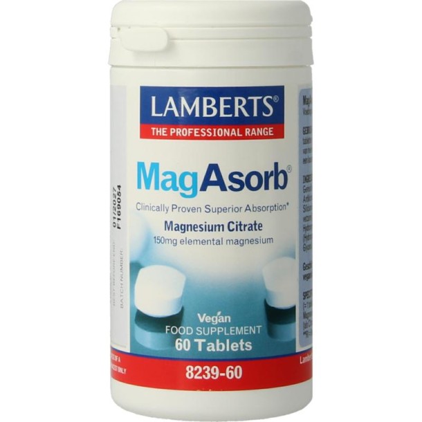 Lamberts MagAsorb (magnesium citraat) 150mg (60 Tabletten)