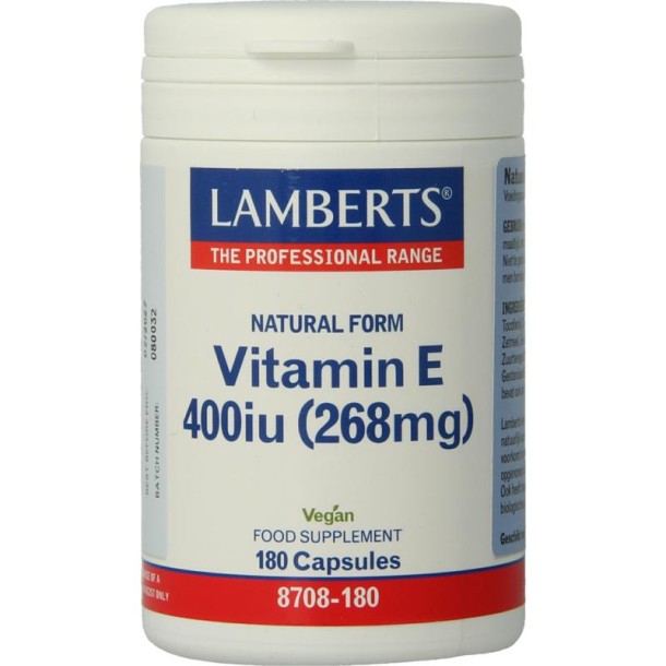 Lamberts Vitamine E 400IE natuurlijk (180 Vegetarische capsules)