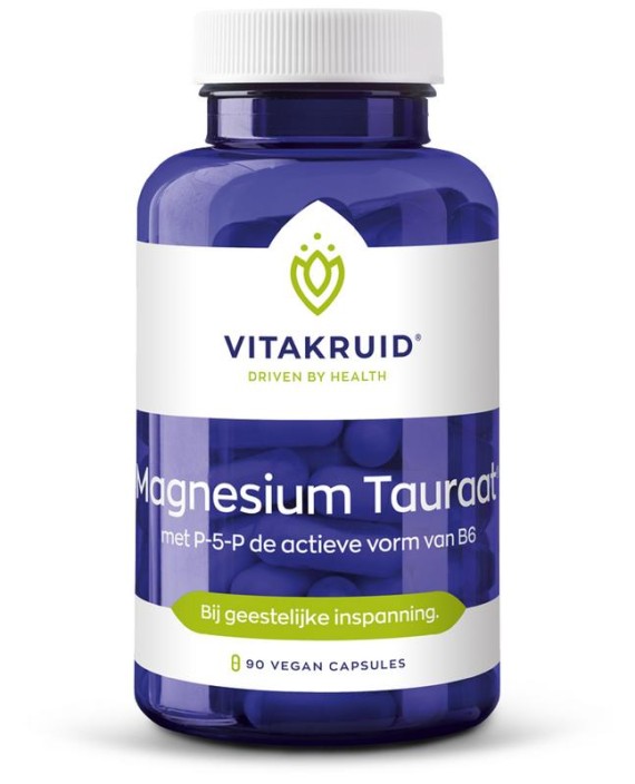 Vitakruid Magnesium Tauraat met Vitamine B6 (P-5-P) (90 Vegetarische capsules)
