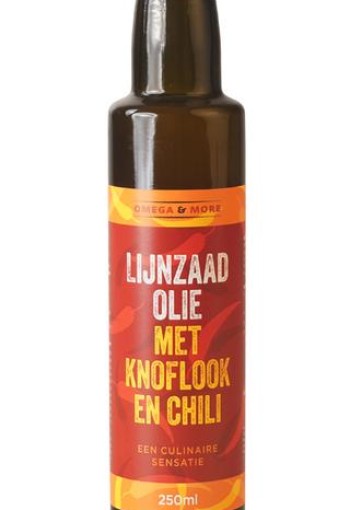 Omega & More Lijnzaadolie garlic chilly (250 Milliliter)