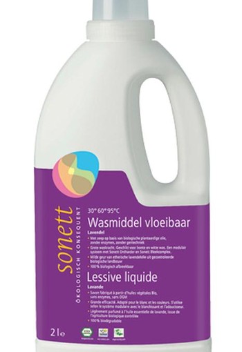 Sonett Wasmiddel vloeibaar lavendel (2 Liter)