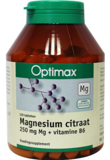 Optimax Magnesium Citraat 250mg + Vit B6 (120tb)