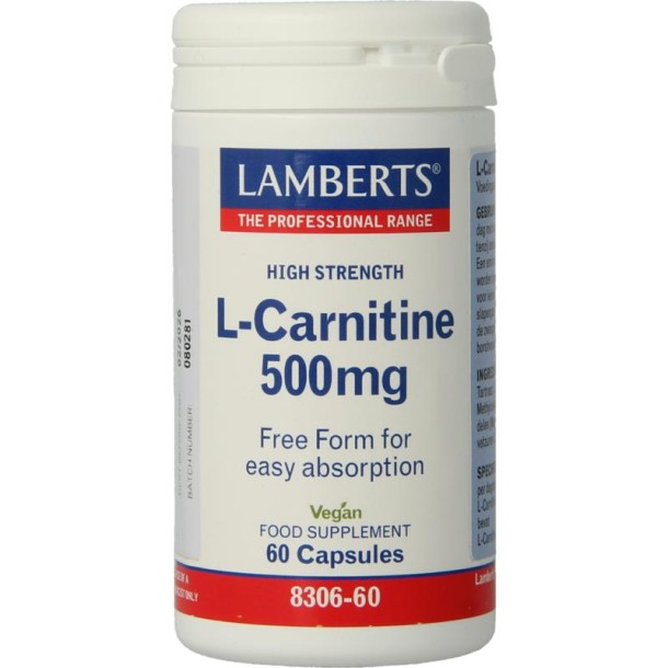 Lamberts L-Carnitine 500mg (60 Vegetarische capsules)