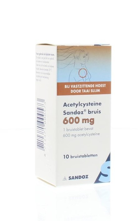 Sandoz Acetylcysteine 600mg (10 Bruistabletten)