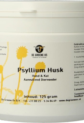 Groene Os Psyllium husk hond kat (125 Gram)