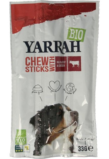 Yarrah Hond kauwstaafjes bio (33 Gram)