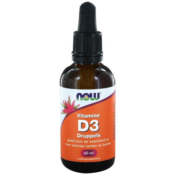 NOW Vitamine D3 druppels 400IE (60 Milliliter)