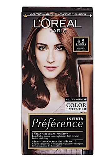 L'Oreal Paris Préférence Récital Riviera 4.5 Mahonie Middenbruin Haarkleuring
