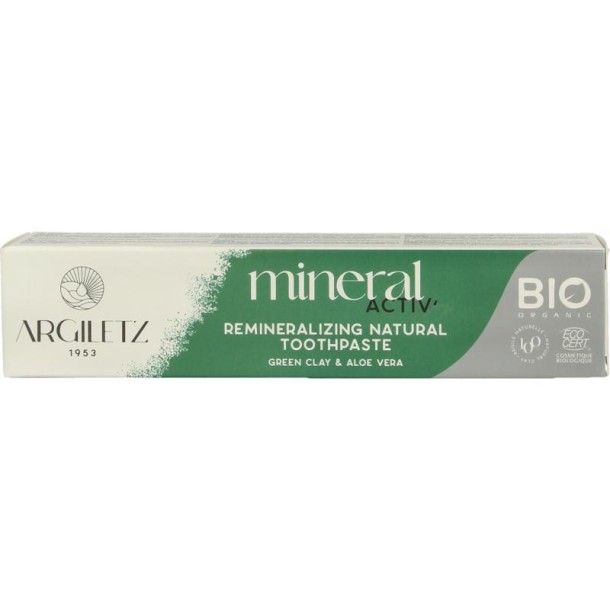Argiletz Tandpasta neutraal aloe vera muntvrij (75 Milliliter)