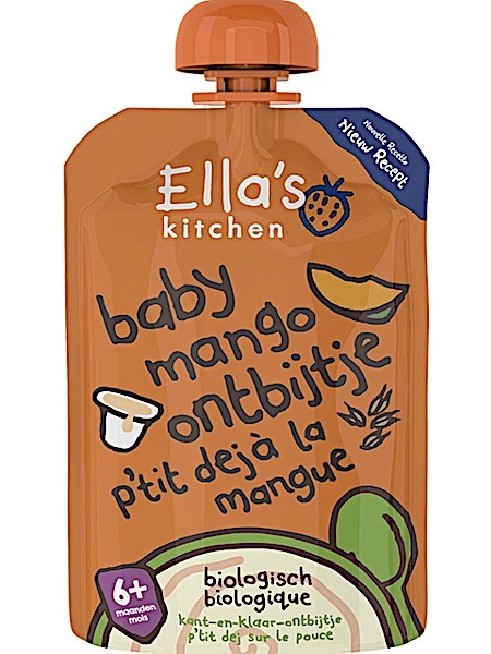 ELLA'S KITCHEN Baby mango ontbijtje 100% biologische mango, yoghurt, haver + rijst 