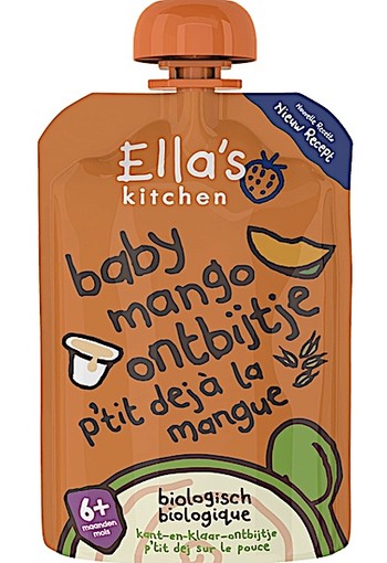 ELLA'S KITCHEN Baby mango ontbijtje 100% biologische mango, yoghurt, haver + rijst 