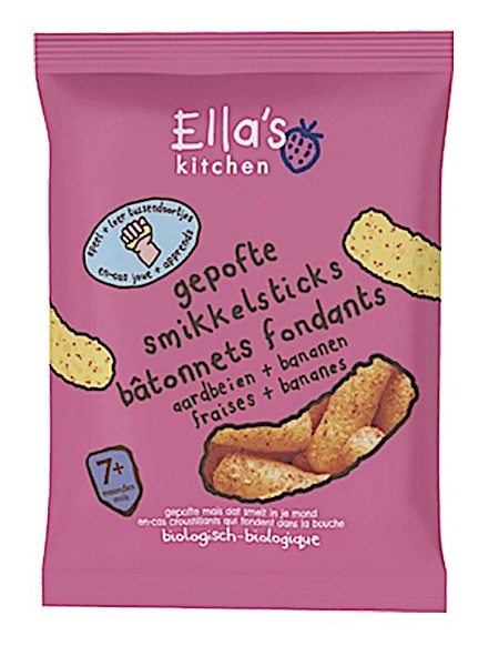 ELLA'S KITCHEN gepofte smikkelsticks aardbeien + bananen