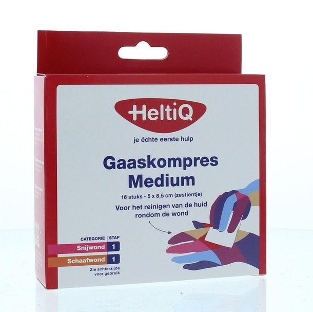 Heltiq Gaaskompres 8.5 x 5cm zestientje (16 Stuks)