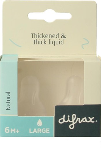 Difrax Flesspeen large natural 6+ maanden (2 Stuks)