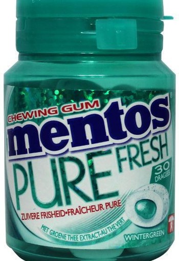 Mentos Gum pure wintergreen pot (30 Stuks)