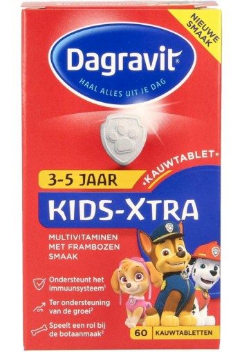 Dagravit Multi kids framboos 3-5 jaar (60 Kauwtabletten)