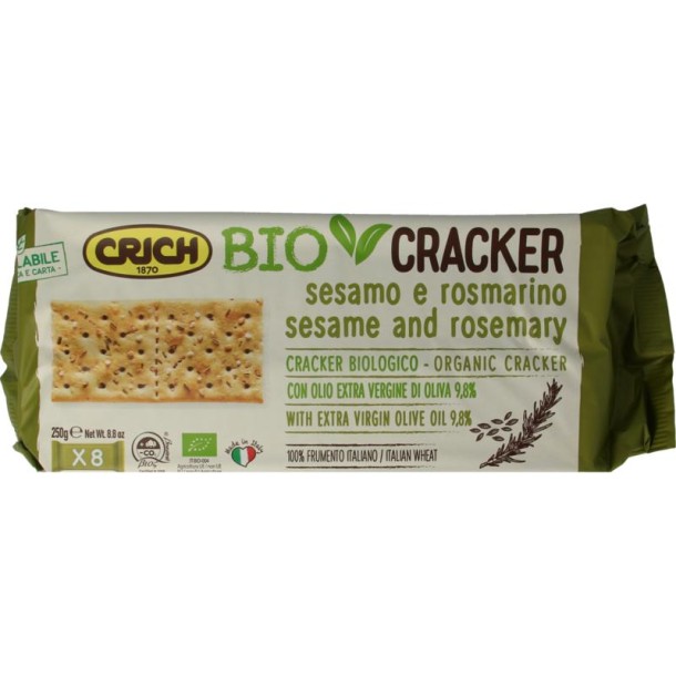 Crich Crackers sesam rozemarijn bio (250 Gram)