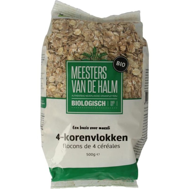 De Halm 4-Korenvlokken bio (500 Gram)