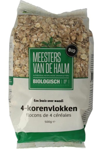 De Halm 4-Korenvlokken bio (500 Gram)