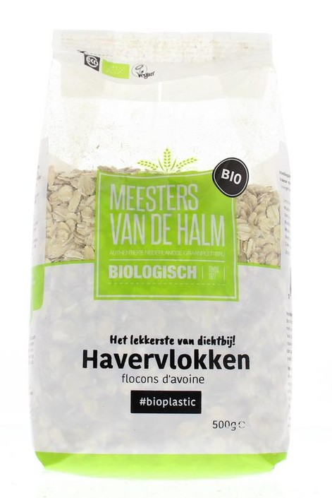 De Halm Havervlokken grof bio (500 Gram)