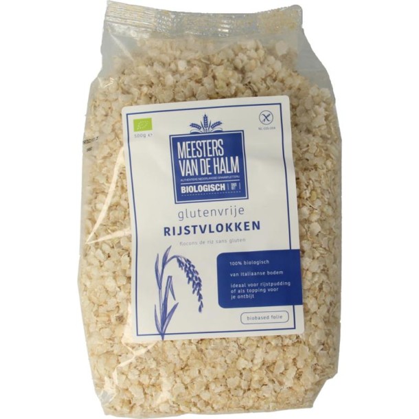 De Halm Rijstvlokken bio (500 Gram)