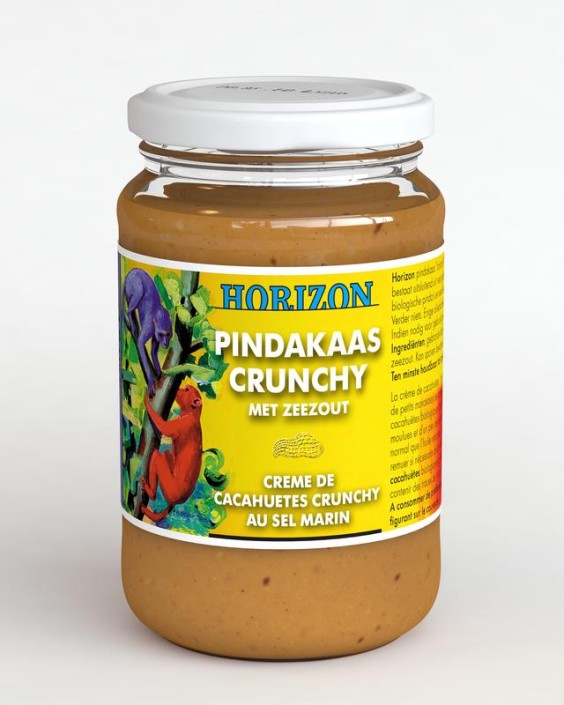 Horizon Pindakaas crunchy met zeezout eko bio (350 Gram)