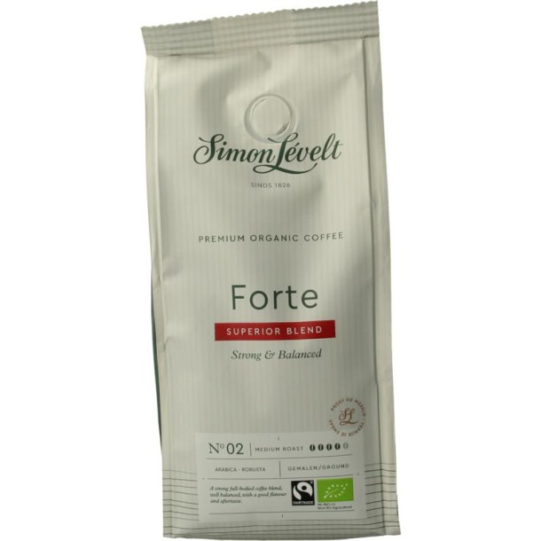 Simon Levelt Cafe organico forte snelfilter bio (250 Gram)