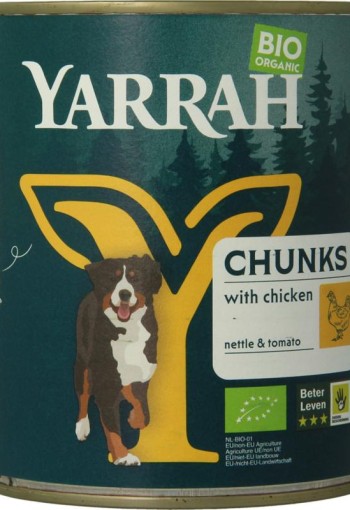 Yarrah Hond brokjes kip in saus bio (820 Gram)