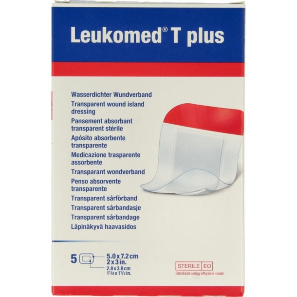 Leukomed Transparant wondverband T plus 5cm x 7.2cm (5 Stuks)